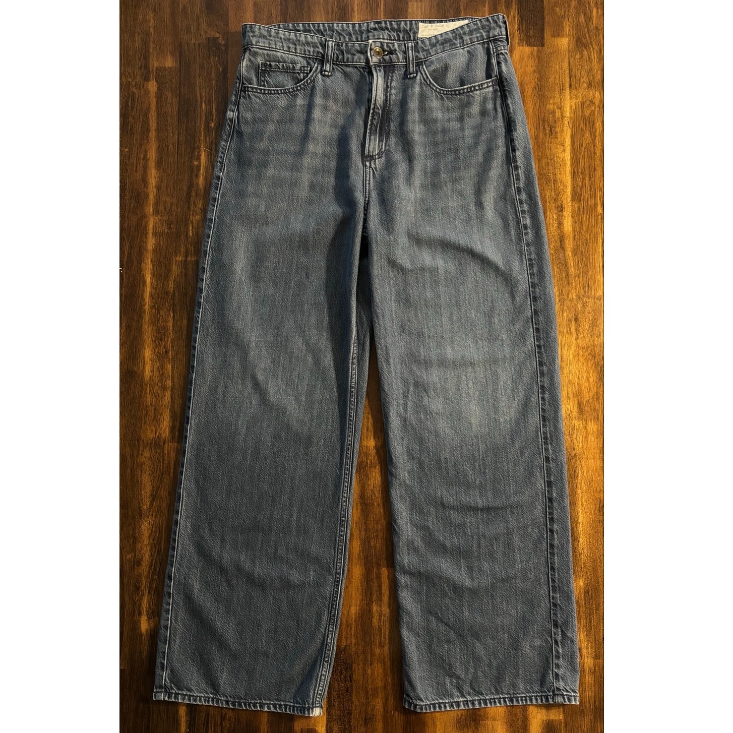 Rag & Bone Women’s 29 Jeans 33 X 29 Lori Mid Rise Wide Leg Relaxed Denim